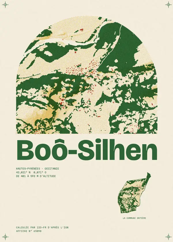 Affiche de Boô-Silhen, calculée par 123-fr d'après l'IGN