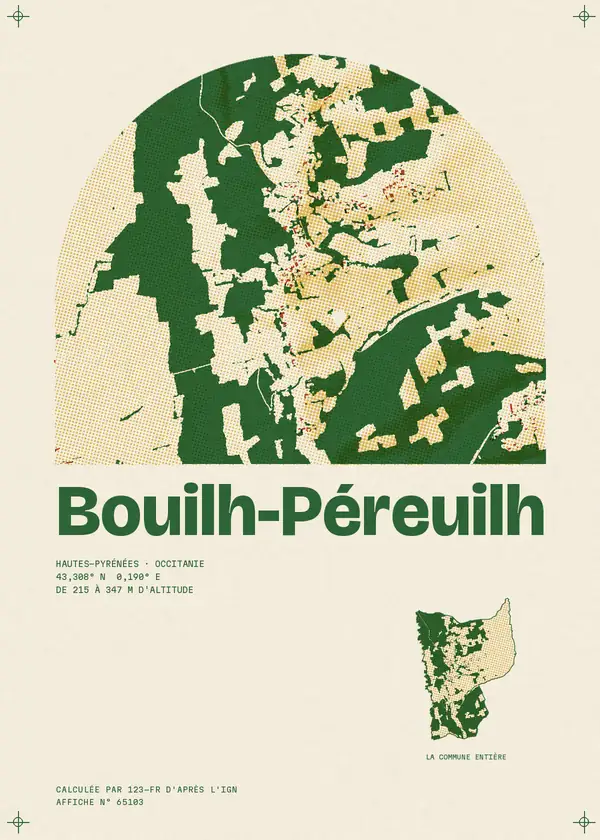 Affiche de Bouilh-Péreuilh, calculée par 123-fr d'après l'IGN