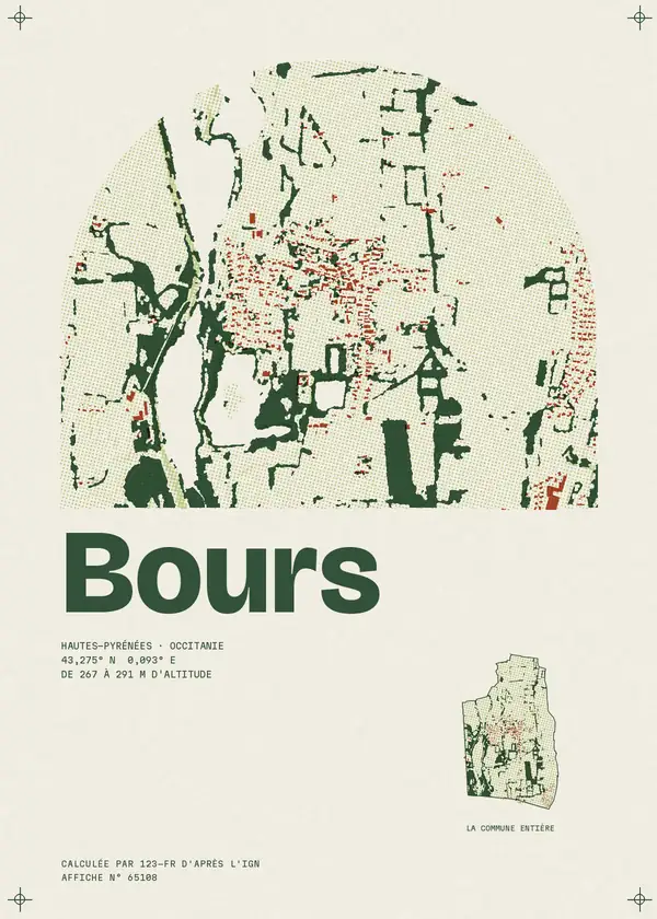 Affiche de Bours, calculée par 123-fr d'après l'IGN
