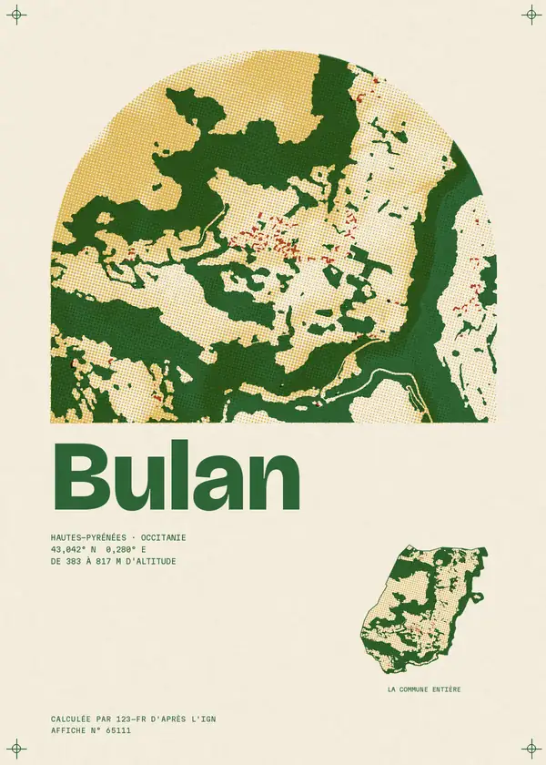 Affiche de Bulan, calculée par 123-fr d'après l'IGN