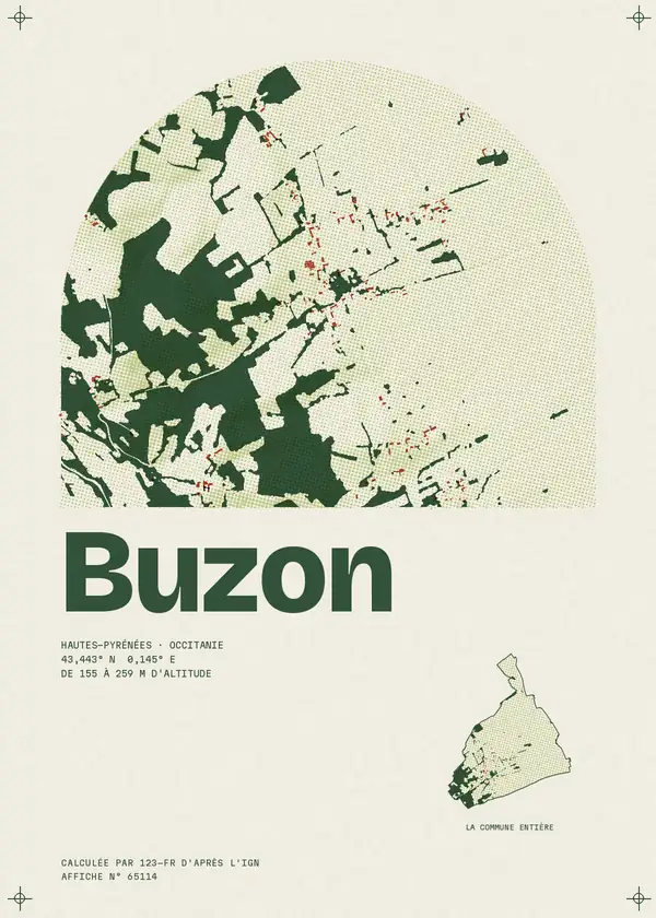 Affiche de Buzon, calculée par 123-fr d'après l'IGN