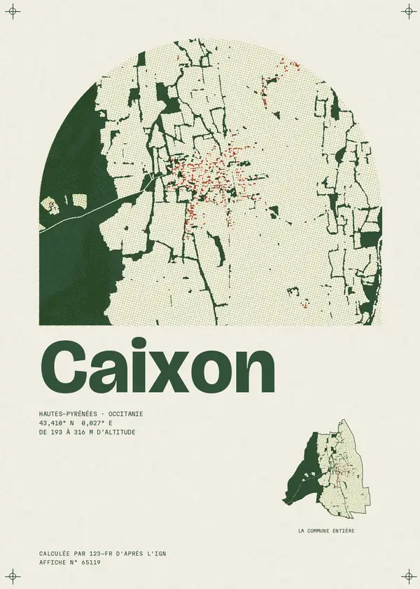 Affiche de Caixon, calculée par 123-fr d'après l'IGN