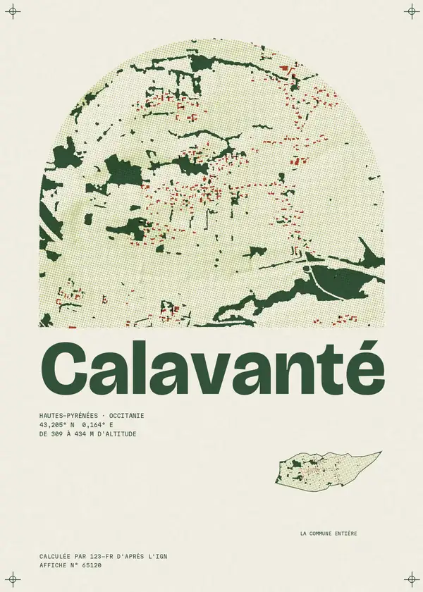 Affiche de Calavanté, calculée par 123-fr d'après l'IGN