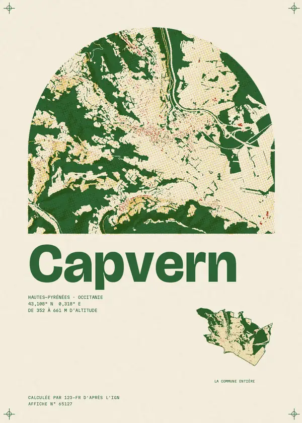 Affiche de Capvern, calculée par 123-fr d'après l'IGN