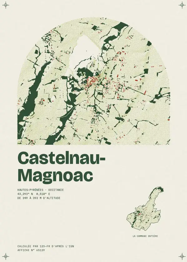 Affiche de Castelnau-Magnoac, calculée par 123-fr d'après l'IGN