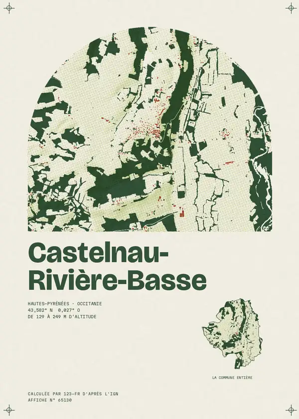 Affiche de Castelnau-Rivière-Basse, calculée par 123-fr d'après l'IGN