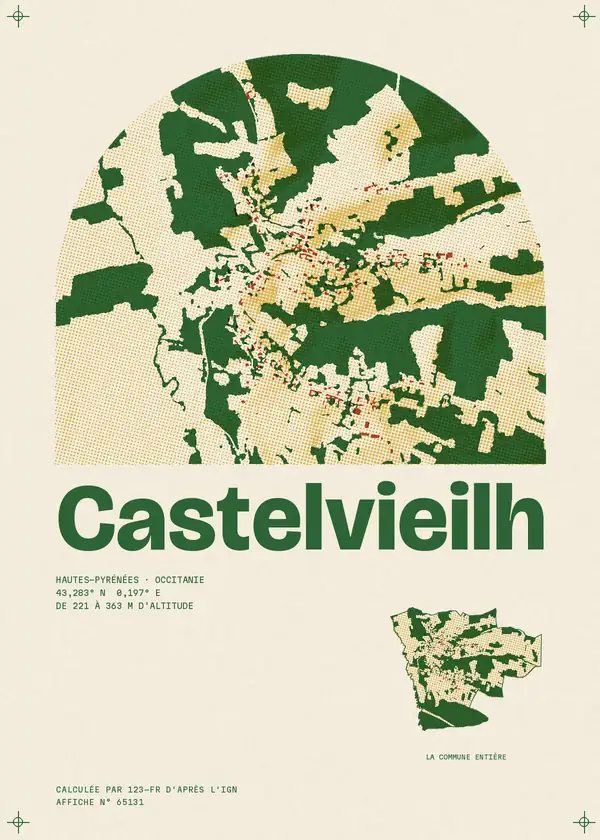 Affiche de Castelvieilh, calculée par 123-fr d'après l'IGN