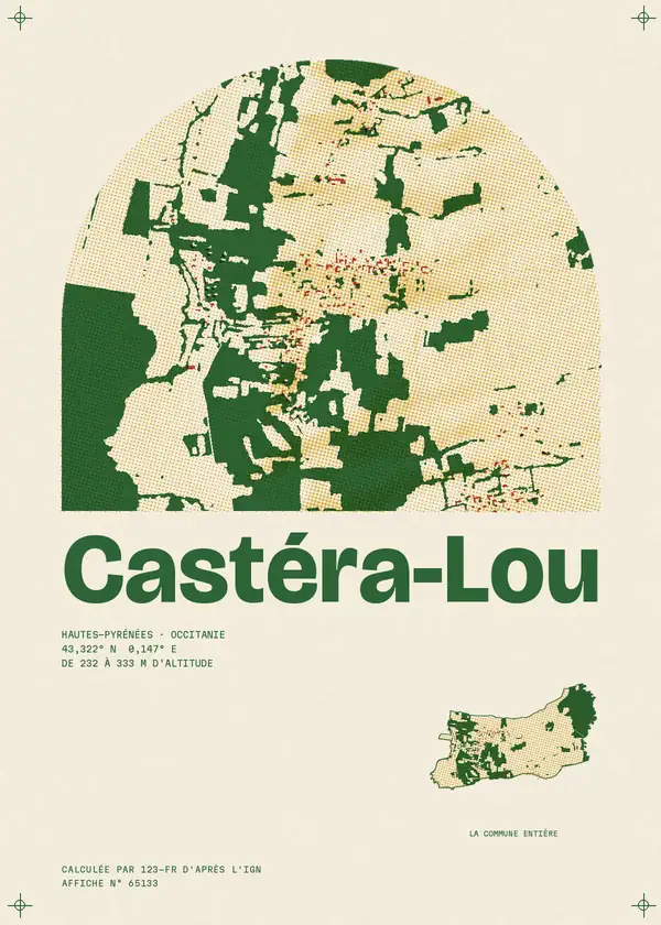 Affiche de Castéra-Lou, calculée par 123-fr d'après l'IGN