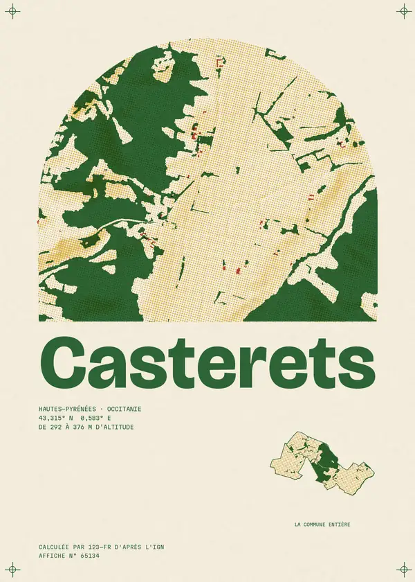 Affiche de Casterets, calculée par 123-fr d'après l'IGN