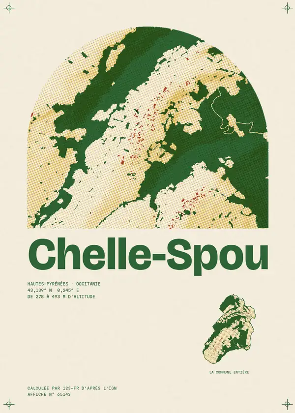Affiche de Chelle-Spou, calculée par 123-fr d'après l'IGN