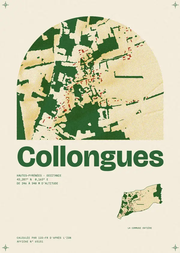 Affiche de Collongues, calculée par 123-fr d'après l'IGN
