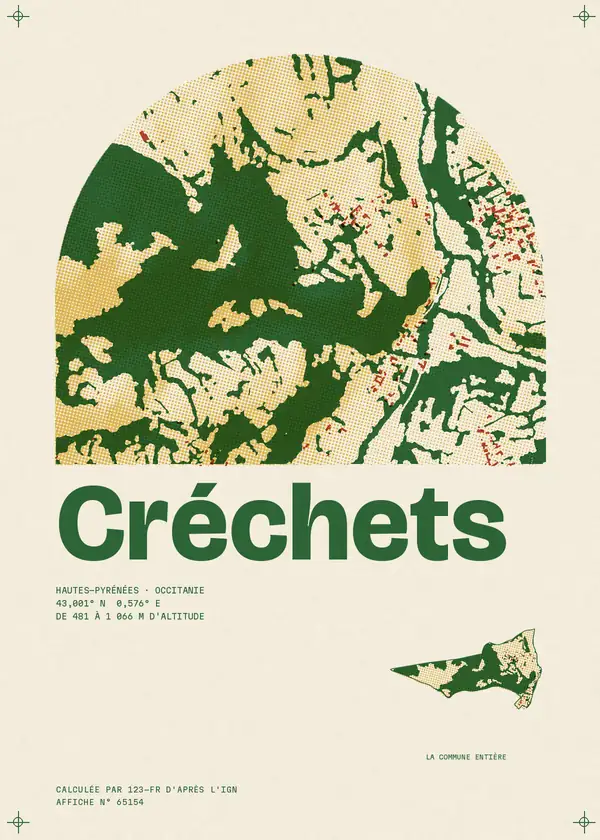 Affiche de Créchets, calculée par 123-fr d'après l'IGN