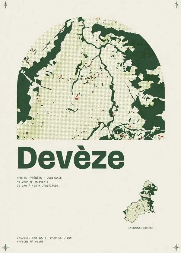 Affiche de Devèze, calculée par 123-fr d'après l'IGN