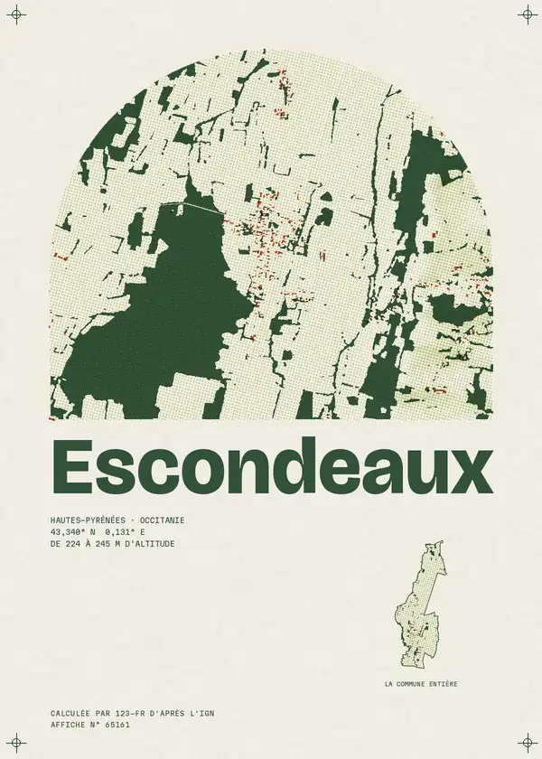 Affiche de Escondeaux, calculée par 123-fr d'après l'IGN