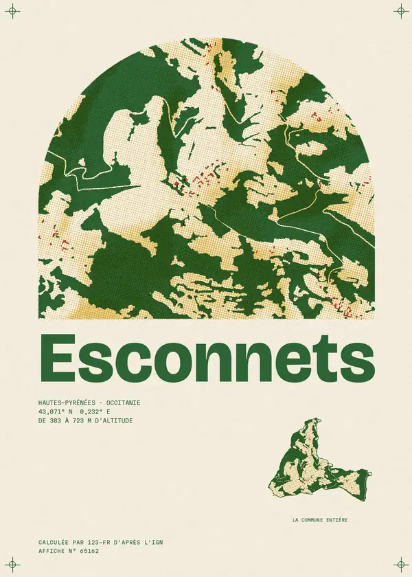Affiche de Esconnets, calculée par 123-fr d'après l'IGN