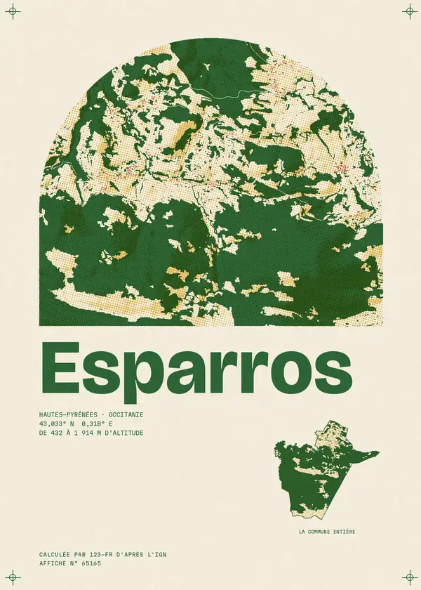 Affiche de Esparros, calculée par 123-fr d'après l'IGN