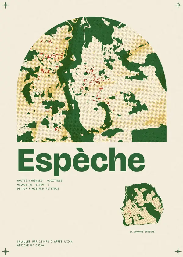 Affiche de Espèche, calculée par 123-fr d'après l'IGN
