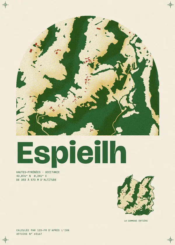 Affiche de Espieilh, calculée par 123-fr d'après l'IGN