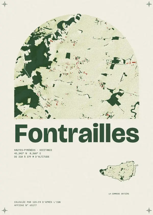 Affiche de Fontrailles, calculée par 123-fr d'après l'IGN