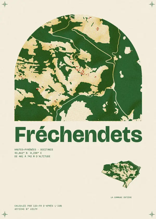 Affiche de Fréchendets, calculée par 123-fr d'après l'IGN