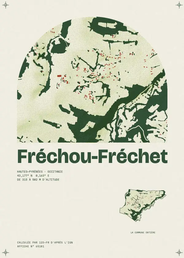 Affiche de Fréchou-Fréchet, calculée par 123-fr d'après l'IGN
