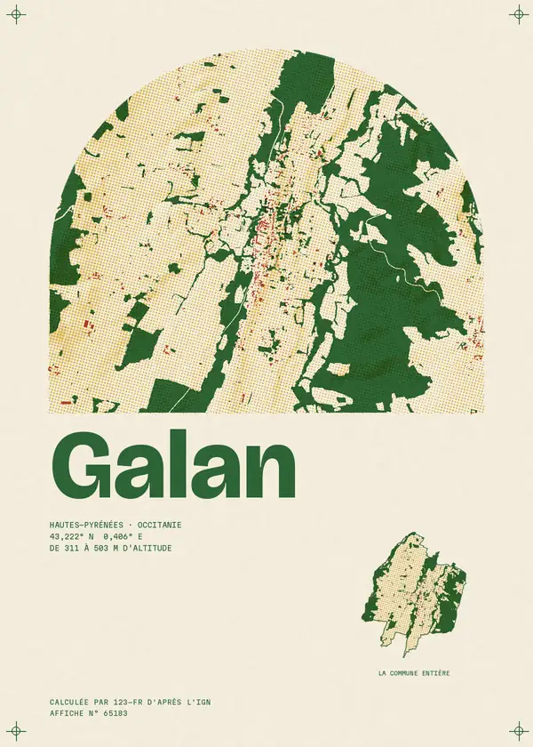 Affiche de Galan, calculée par 123-fr d'après l'IGN