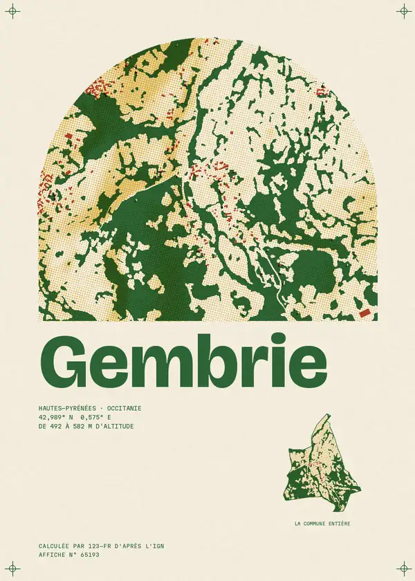 Affiche de Gembrie, calculée par 123-fr d'après l'IGN