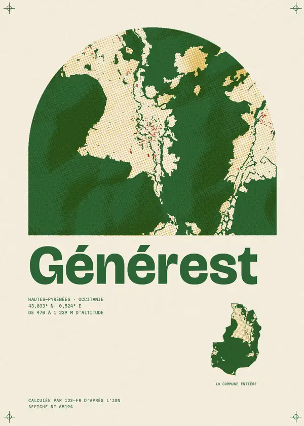 Affiche de Générest, calculée par 123-fr d'après l'IGN