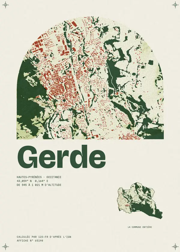 Affiche de Gerde, calculée par 123-fr d'après l'IGN