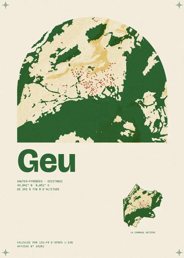 Affiche de Geu, calculée par 123-fr d'après l'IGN
