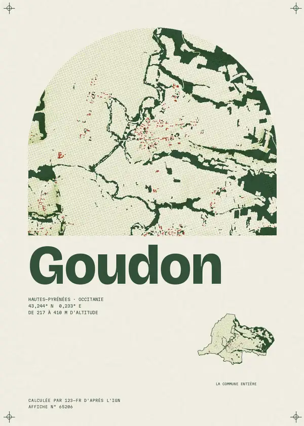 Affiche de Goudon, calculée par 123-fr d'après l'IGN