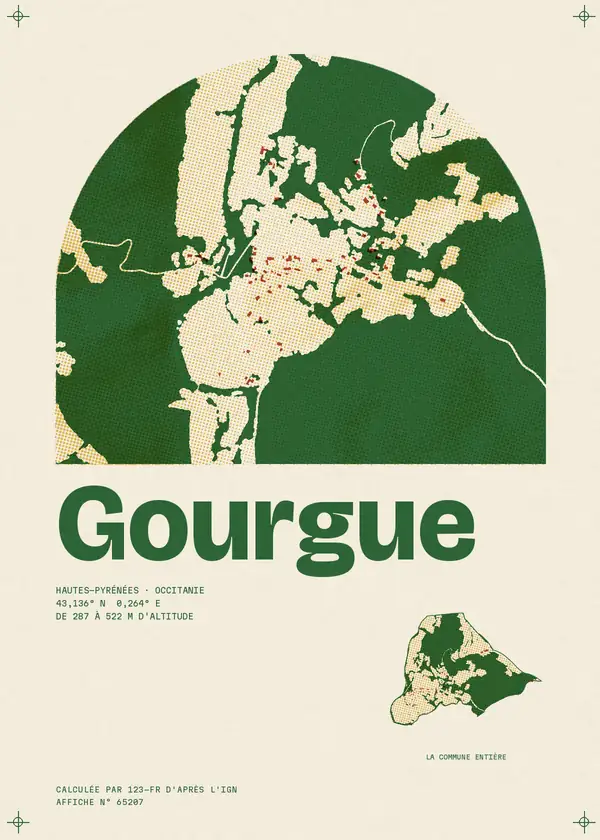 Affiche de Gourgue, calculée par 123-fr d'après l'IGN