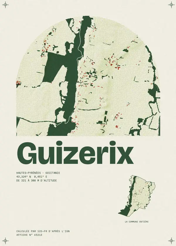 Affiche de Guizerix, calculée par 123-fr d'après l'IGN
