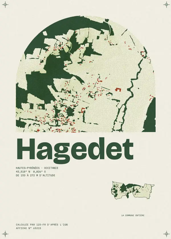 Affiche de Hagedet, calculée par 123-fr d'après l'IGN