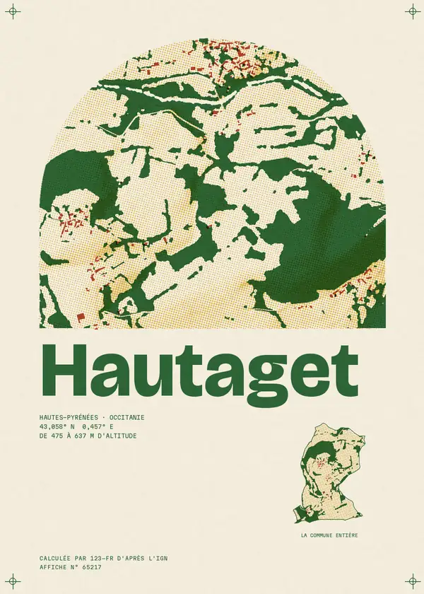 Affiche de Hautaget, calculée par 123-fr d'après l'IGN