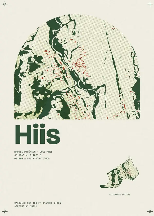 Affiche de Hiis, calculée par 123-fr d'après l'IGN