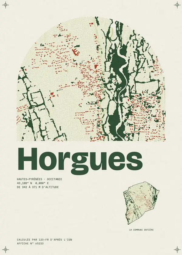 Affiche de Horgues, calculée par 123-fr d'après l'IGN