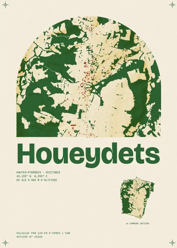 Affiche de Houeydets, calculée par 123-fr d'après l'IGN