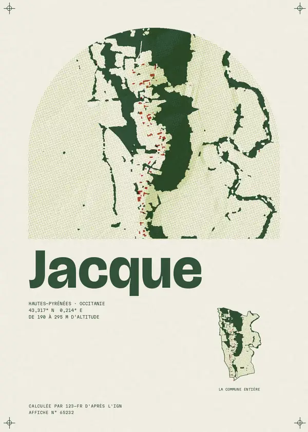 Affiche de Jacque, calculée par 123-fr d'après l'IGN