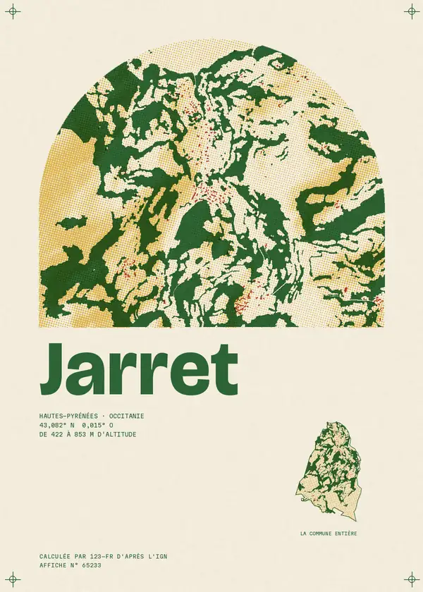 Affiche de Jarret, calculée par 123-fr d'après l'IGN