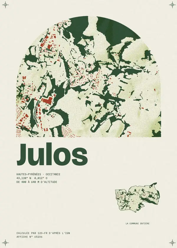 Affiche de Julos, calculée par 123-fr d'après l'IGN