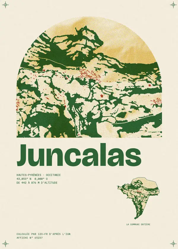 Affiche de Juncalas, calculée par 123-fr d'après l'IGN