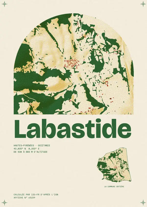 Affiche de Labastide, calculée par 123-fr d'après l'IGN