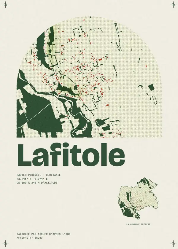 Affiche de Lafitole, calculée par 123-fr d'après l'IGN