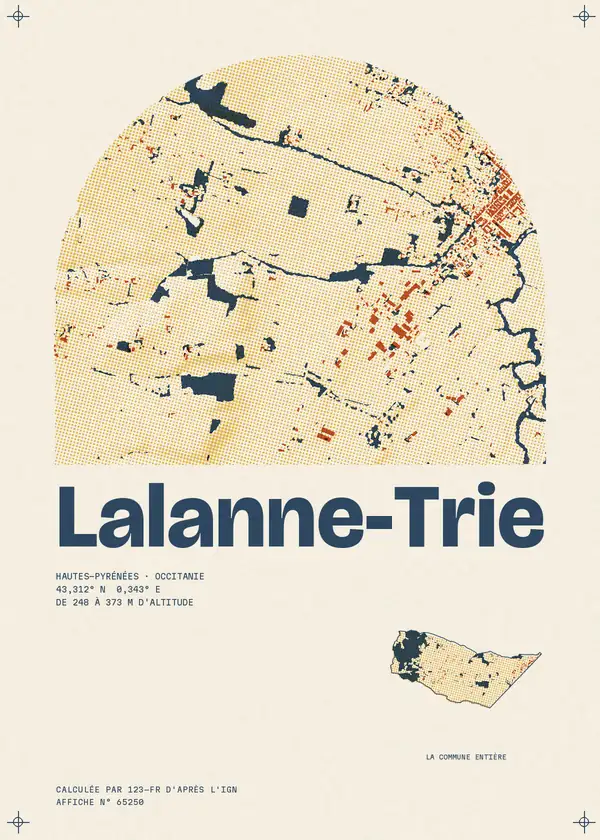 Affiche de Lalanne-Trie, calculée par 123-fr d'après l'IGN