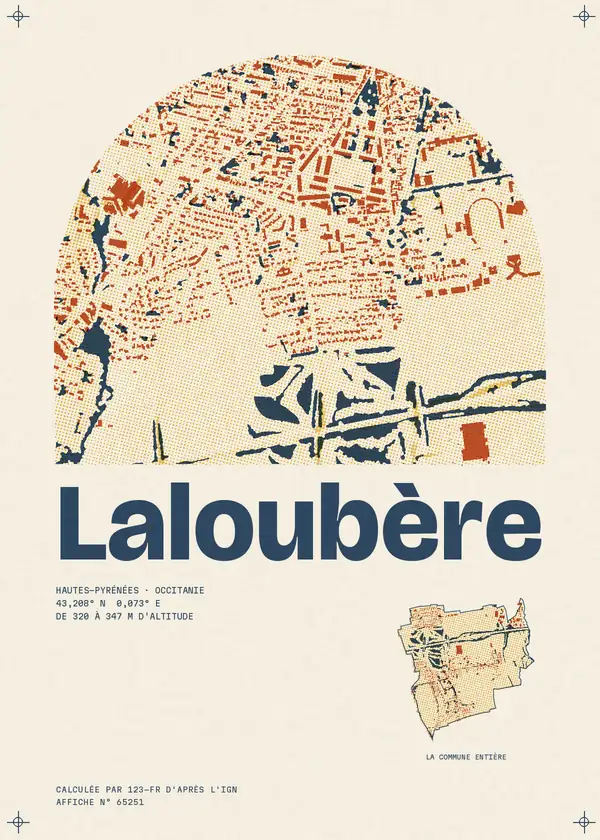Affiche de Laloubère, calculée par 123-fr d'après l'IGN