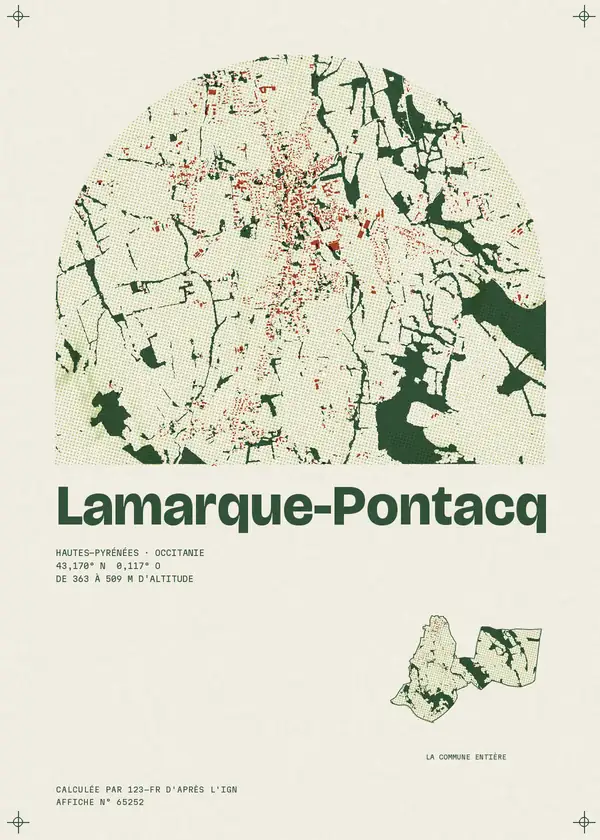 Affiche de Lamarque-Pontacq, calculée par 123-fr d'après l'IGN