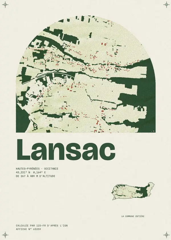 Affiche de Lansac, calculée par 123-fr d'après l'IGN