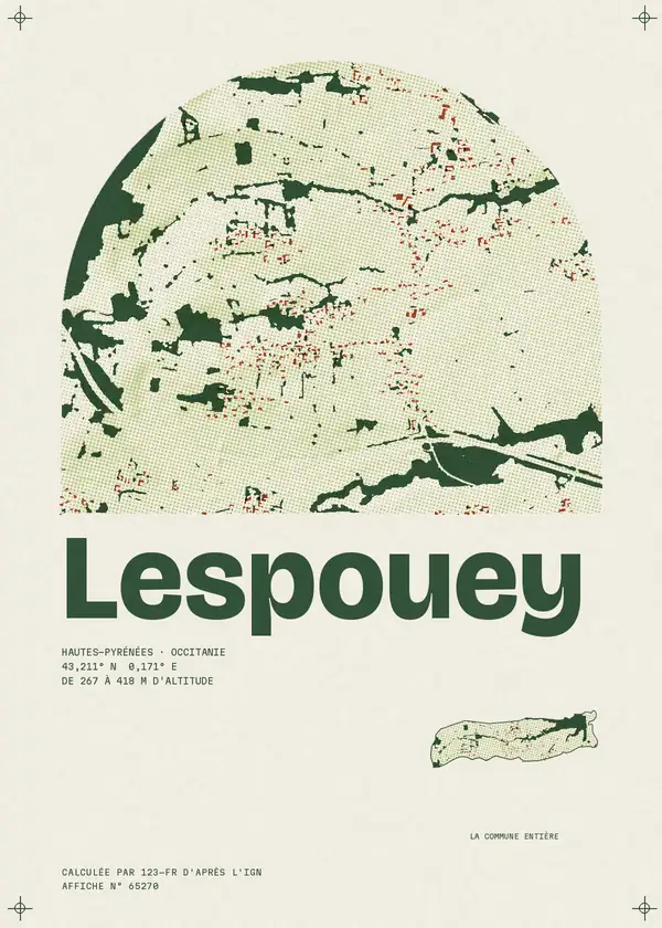 Affiche de Lespouey, calculée par 123-fr d'après l'IGN
