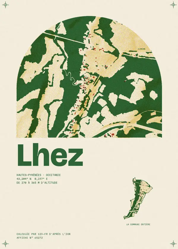 Affiche de Lhez, calculée par 123-fr d'après l'IGN